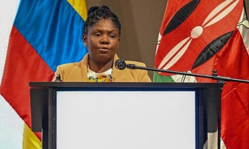 Colombian Vice President Francia Márquez speaks during the Kenyan delegation's trip to Colombia. (Credit MinCIT)