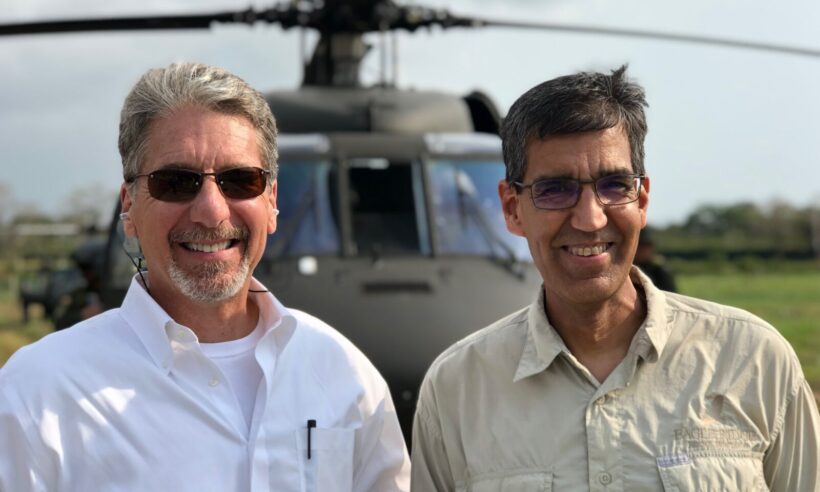 Uttam Dhillon (right), then-acting administrator of the DEA, with Kevin Whittaker, former US ambassador to Colombia, during a trip to Colombia in 2019. (Photo credit: DEA)