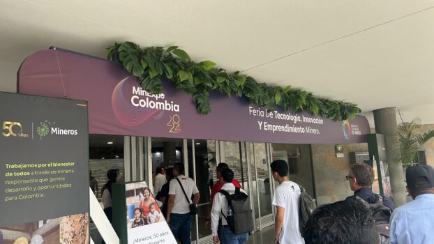 The entrance to 2024 Minexpo, the largest annual gathering for the mining industry in Colombia. (Credit: Loren Moss)