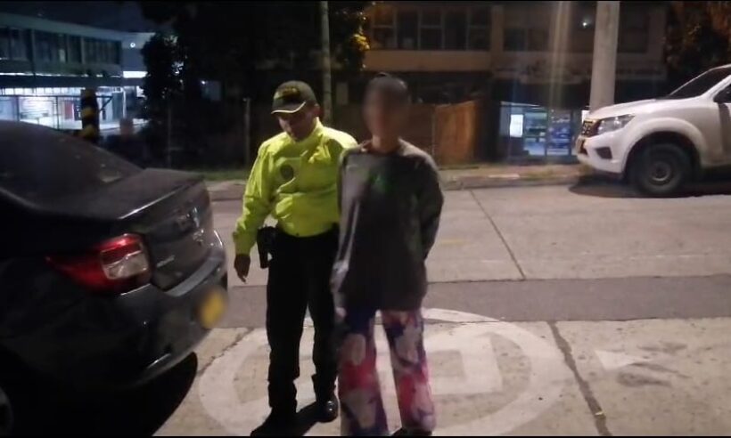 The accused was taken in handcuffs by the police.