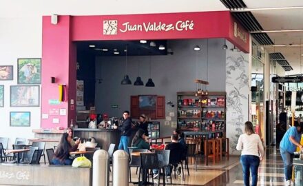A Juan Valdez Coffee Shop in Llanogrande, outside of Medellín. (photo © Loren Moss)