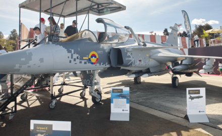 A Saab Gripen E at Colombia's 2023 F-AIR airshow (photo © Loren Moss)