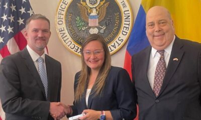 Colombia’s Minister of Commerce, Cielo Rusinque Urrego, and Ambassador Daniel García-Peña meet US Trade Representative Jamieson Greer to discuss tariffs on Colombian exports. Photo credit: Colombia's Ministry of Commerce, Industry and Tourism.