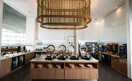 The renovated lounge offers updated design, and expanded culinary offerings for premium travelers. (photo courtesy LATAM)