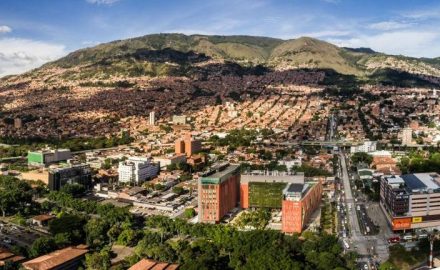 Medellín's Ruta-N business incubater viewed from over the University of Antioquia (photo courtesy ACI Medellín)