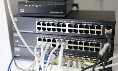 Cisco gigabit switches. Photo © Loren Moss