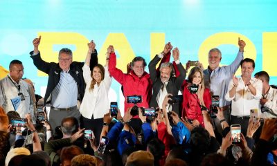 Members of the “Gran Consulta por Colombia” coalition (right-wing bloc) after the voting results were announced. Photo courtesy of Paloma Valencia’s campaign team.