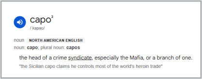 Definition of "Capo" according to Google.