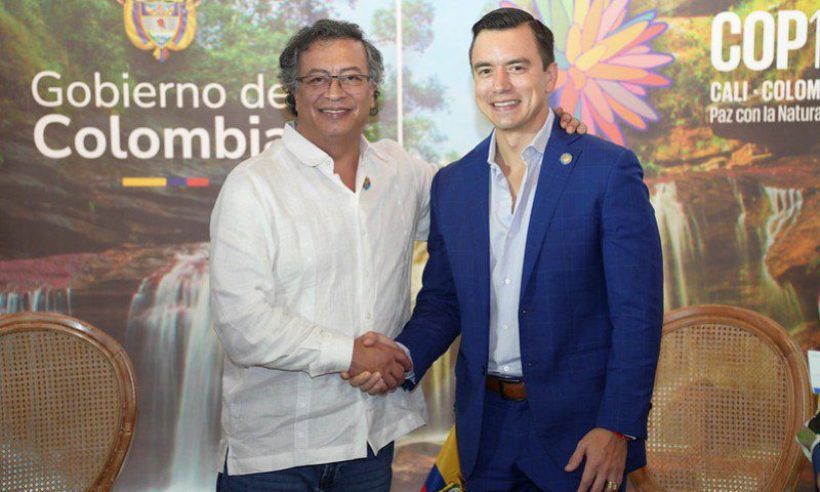President Gustavo Petro of Colombia with President Daniel Noboa of Ecuador (photo courtesy Presidencia of Ecuador)