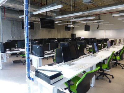 One of several training rooms accessible to tenants, agencies and organizations for classes or workshops.