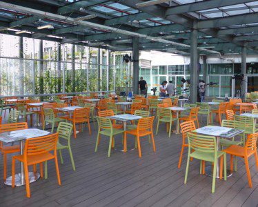 The Roof of Ruta N's LEED Gold Certified building serves as an al fresco dining area for tenants and employees.