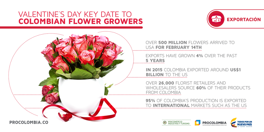 Valentine's day is an important date for Colombian exports (graphic courtesy ProColombia)