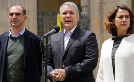 Photo: On the morning after the failed referendum, Colombian President Ivรกn Duque told the nation