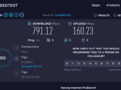 Tigo speed reading outside of Medellín
