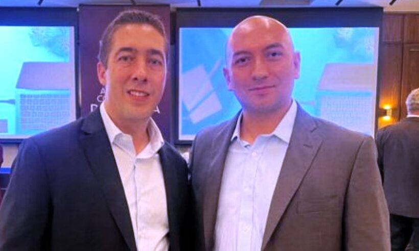 Quimbaya Gold's manager in Colombia, Ernesto Cardenas, is pictured with the director of the Small Mining Chamber of Colombia, David Gonzalez. Photo credit: Facebook - Quimbaya Gold.