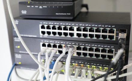 Cisco gigabit switches. Photo © Loren Moss