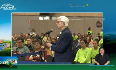 Former Senator Jorge Robledo admonishes the Ecopetrol board of directors at the March 2026 shareholders' meeting.