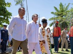 President Gustavo Petro, Vice President Francia Márquez and Defense Minister Pedro Sánchez at an event held in Leticia (Amazonas) to address tensions with Peru, Aug. 7, 2025. Photo courtesy of Colombia’s Ministry of Defense.