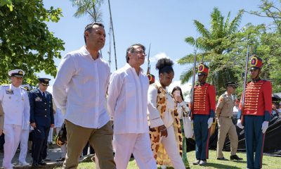 President Gustavo Petro, Vice President Francia Márquez and Defense Minister Pedro Sánchez at an event held in Leticia (Amazonas) to address tensions with Peru, Aug. 7, 2025. Photo courtesy of Colombia’s Ministry of Defense.