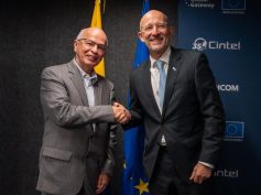 CINTEL's Manuel Martinez (left)0 with the EU's François Roudié.