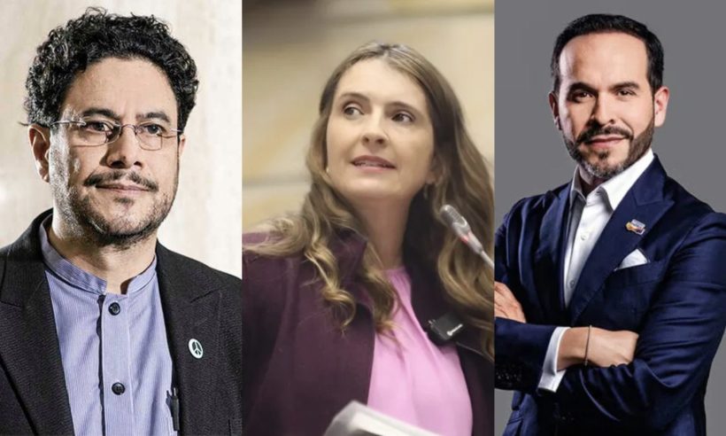 Presidential candidates, from left to right: Iván Cepeda, Pacto Histórico; Paloma Valencia, Centro Democrático; and Abelardo de la Espriella, Movimiento Salvación Nacional.