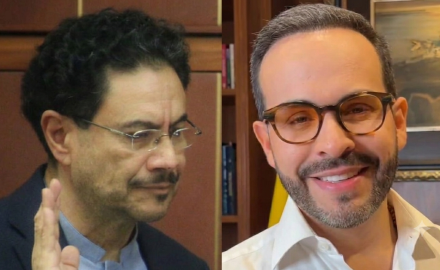 Iván Cepeda (l) faces off against Abelardo de la Espriella for Colombia's presidency Sunday, June 21st.
