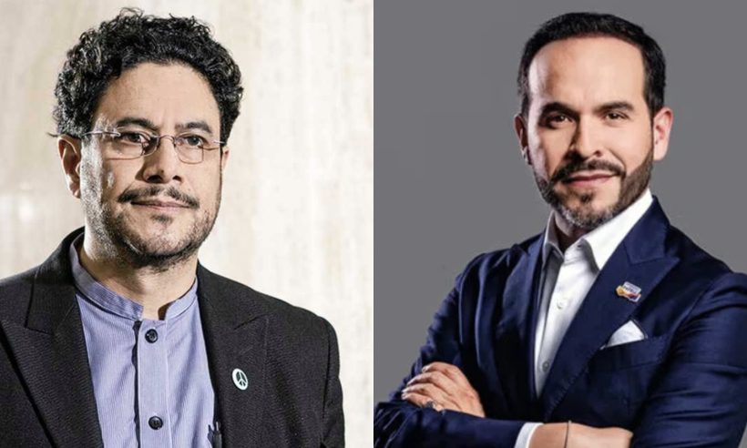 Presidential candidates Iván Cepeda of the Pacto Histórico coalition, left, and Abelardo de la Espriella of the Defensores de la Patria movement, right.