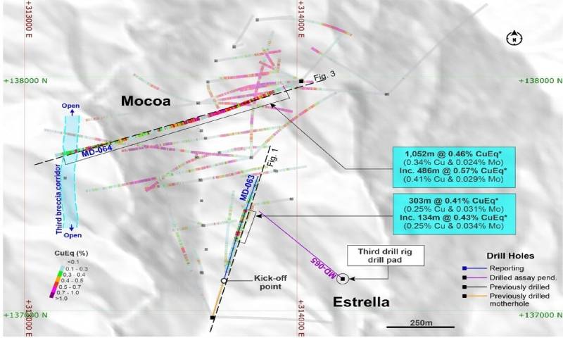 A diagram showing the drilling zones in Mocoa.