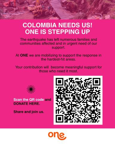 The One Foundation is mobilizing to support the response in the hardest hit areas. Click or scan the QR code.