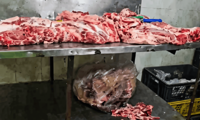 The police seized meat unfit for consumption.