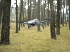 Drone in woods