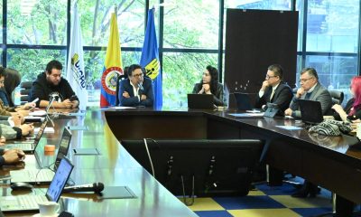 Javier Pava Sanchez speaks during a meeting at UNGRD headquarters in Bogota.