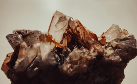 Close-up of a quartz mineral ore specimen