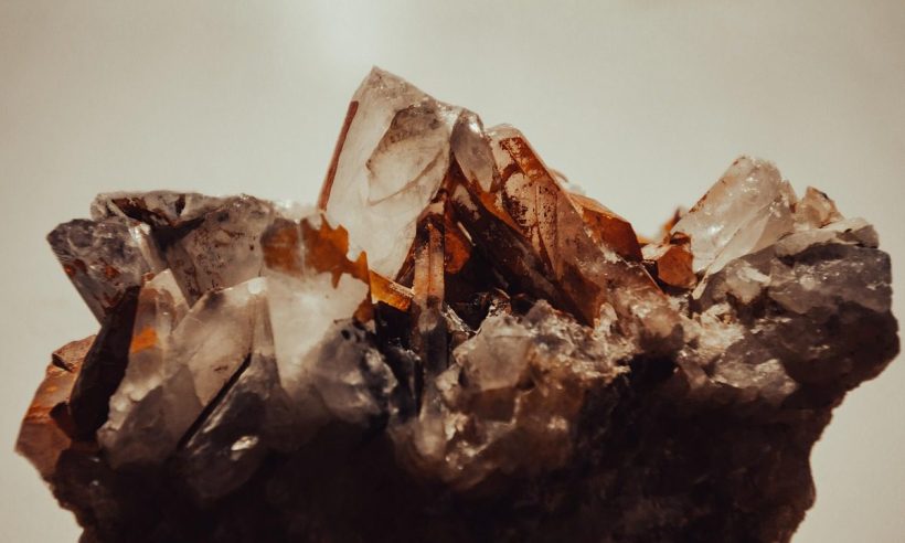 Close-up of a quartz mineral ore specimen