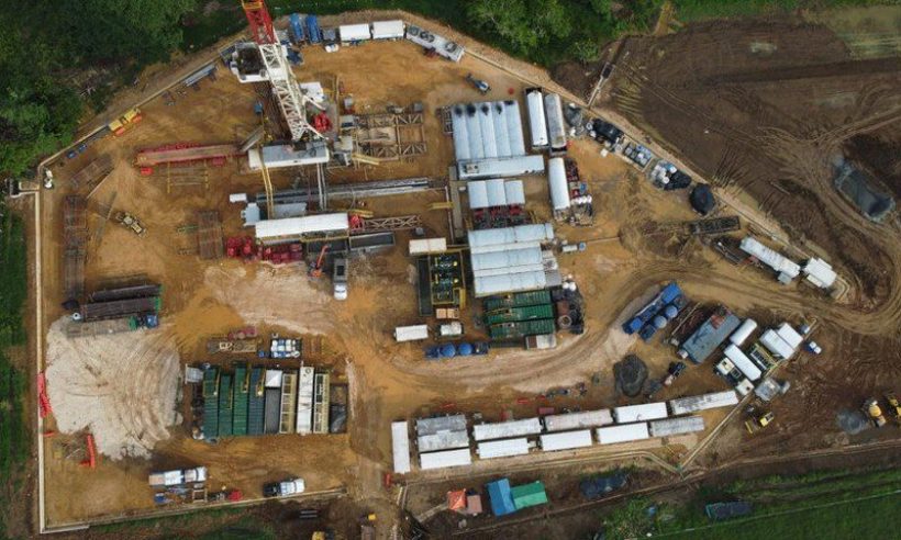 Aerial view of the Encantado-1X drill site at NG Energy's Sinu-9 block in Colombia.